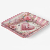  Victoriaans Valentijn Bloemenhart Papieren Bordje (Gebogen)