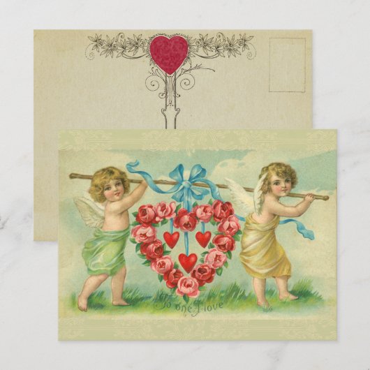 Victoriaans Valentijn Briefkaart (Voorkant / Achterkant)
