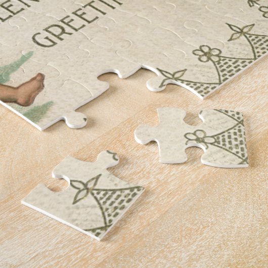 Victoriaans Valentijn Cherub, Roos en hart Legpuzzel (Zijkant)