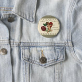  Victoriaans Valentijn Cherub, Roos en hart Ronde Button 5,7 Cm (In situ)