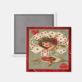 Victoriaans Valentijn De hartenkoningin Magneet (Voorkant / Achterkant)