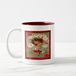 Victoriaans Valentijn De hartenkoningin Tweekleurige Koffiemok