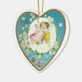 Victoriaans Valentijn Een liefdesgroet Keramisch Ornament (Links)