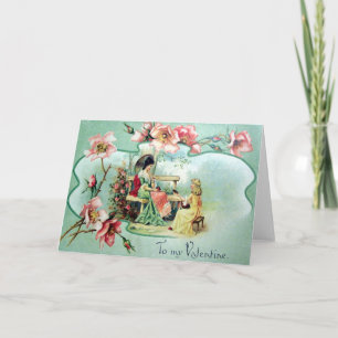 Victoriaans Valentijn Feestdagen Kaart