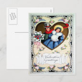 Victoriaans Valentijn Feestdagenkaart (Voorkant / Achterkant)