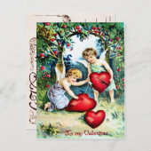 Victoriaans Valentijn Feestdagenkaart (Voorkant / Achterkant)