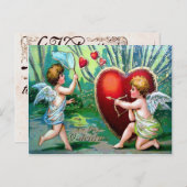 Victoriaans Valentijn Feestdagenkaart (Voorkant / Achterkant)