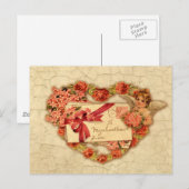 Victoriaans Valentijn Feestdagenkaart (Voorkant / Achterkant)