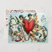 Victoriaans Valentijn Feestdagenkaart (Voorkant / Achterkant)