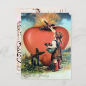 Victoriaans Valentijn Feestdagenkaart (Voorkant / Achterkant)