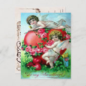 Victoriaans Valentijn Feestdagenkaart (Voorkant / Achterkant)