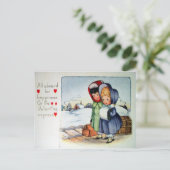 Victoriaans Valentijn Feestdagenkaart (Staand voorkant)