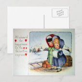 Victoriaans Valentijn Feestdagenkaart (Voorkant / Achterkant)