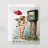 Victoriaans Valentijn Feestdagenkaart (Voorkant / Achterkant)