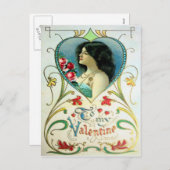 Victoriaans Valentijn Feestdagenkaart (Voorkant / Achterkant)