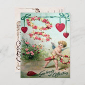  Victoriaans Valentijn Feestdagenkaart (Voorkant / Achterkant)