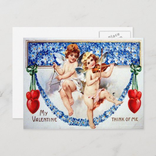 Victoriaans Valentijn Feestdagenkaart (Voorkant / Achterkant)