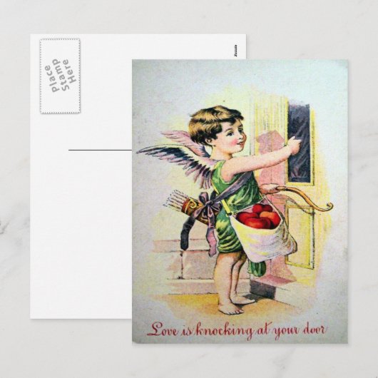  Victoriaans Valentijn Feestdagenkaart (Voorkant / Achterkant)