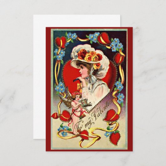 Victoriaans Valentijn Kaart (Voorkant / Achterkant)