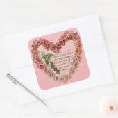 Victoriaans Valentijn met Irish Sentiment Vierkante Sticker (Envelop)