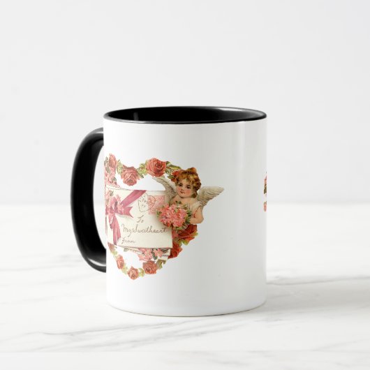 Victoriaans Valentijn Mok (Voorkant links)