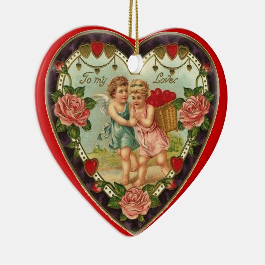 Victoriaans Valentijn naar mijn liefde Keramisch Ornament (Rechts)