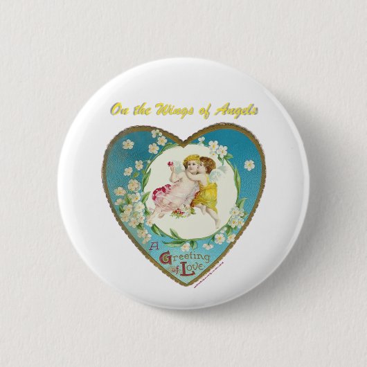 Victoriaans Valentijn op de Angels Gifts Ronde Button 5,7 Cm (Voorkant)