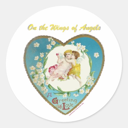 Victoriaans Valentijn op de Angels Gifts Ronde Sticker (Voorkant)