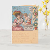  Victoriaans Valentijn van haar Kaart (Gele Bloem)