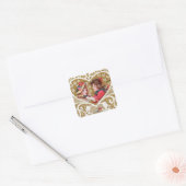  Victoriaans Valentijn Vierkante Sticker (Envelop)