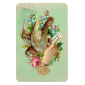 Victoriaans Valentijn Vogel en roos Magneet (Verticaal)