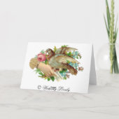 Victoriaans Valentijn Vogel en roos, Valentijn Feestdagen Kaart (Achterkant)