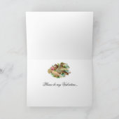 Victoriaans Valentijn Vogel en roos, Valentijn Feestdagen Kaart (Binnen)