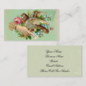 Victoriaans Valentijn Vogel en roos Visitekaartje (Voorkant / Achterkant)
