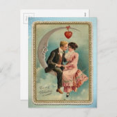 Victoriaans valentijnen feestdagenkaart (Voorkant / Achterkant)