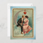 Victoriaans valentijnen feestdagenkaart (Voorkant / Achterkant)