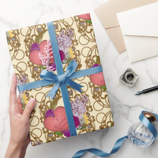 Victoriaans Valentijns Bloemverpakkings Papier (Geschenken)