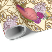 Victoriaans Valentijns Bloemverpakkings Papier (Rol Hoek)