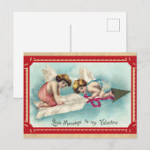  Victoriaans Valentijnsdag Angel Cherub Briefkaart (Voorkant / Achterkant)