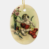  Victoriaans Valentijnsdag Angel Seamstress Keramisch Ornament (Achterkant)