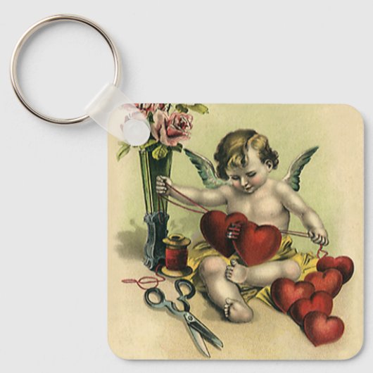  Victoriaans Valentijnsdag Angel Seamstress Sleutelhanger (Voorkant)