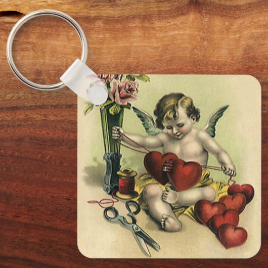  Victoriaans Valentijnsdag Angel Seamstress Sleutelhanger (Voorkant)