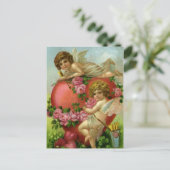  Victoriaans Valentijnsdag Angels Heart Roos Feestdagenkaart (Staand voorkant)