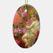  Victoriaans Valentijnsdag Angels Heart Roos Keramisch Ornament (Links)