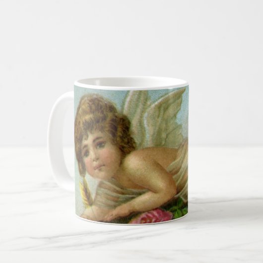  Victoriaans Valentijnsdag Angels Heart Roos Koffiemok (Voorkant links)