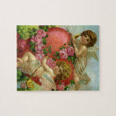 Victoriaans Valentijnsdag Angels Heart Roos Legpuzzel (Horizontaal)