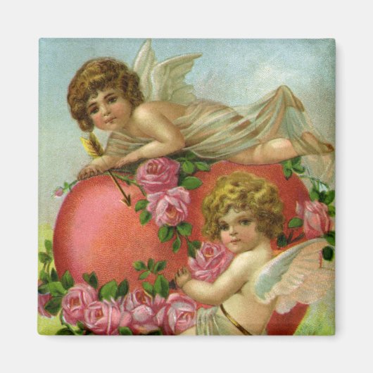  Victoriaans Valentijnsdag Angels Heart Roos Magneet (Voorkant)