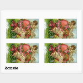  Victoriaans Valentijnsdag Angels Heart Roos Rechthoekige Sticker (Vel)