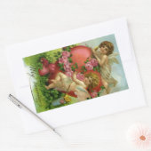  Victoriaans Valentijnsdag Angels Heart Roos Rechthoekige Sticker (Envelop)