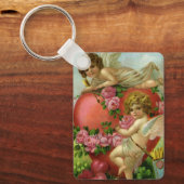  Victoriaans Valentijnsdag Angels Heart Roos Sleutelhanger (Voorkant)